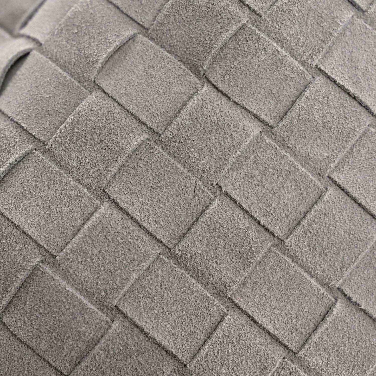 Sterling grey suede intrecciato weave with raised square panels