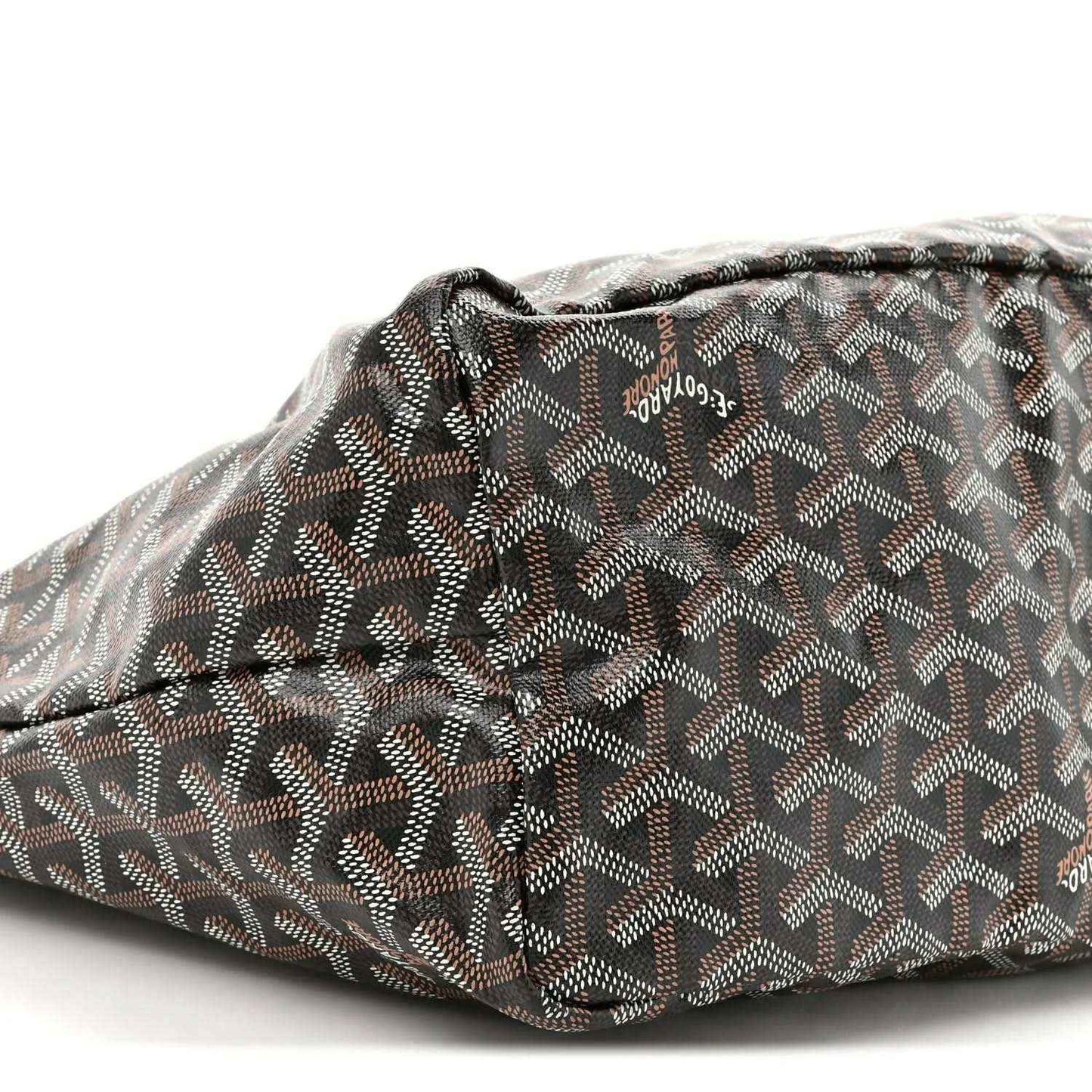 Goyard Goyardine Saint Louis PM tote bag with dark patterned lining, close-up