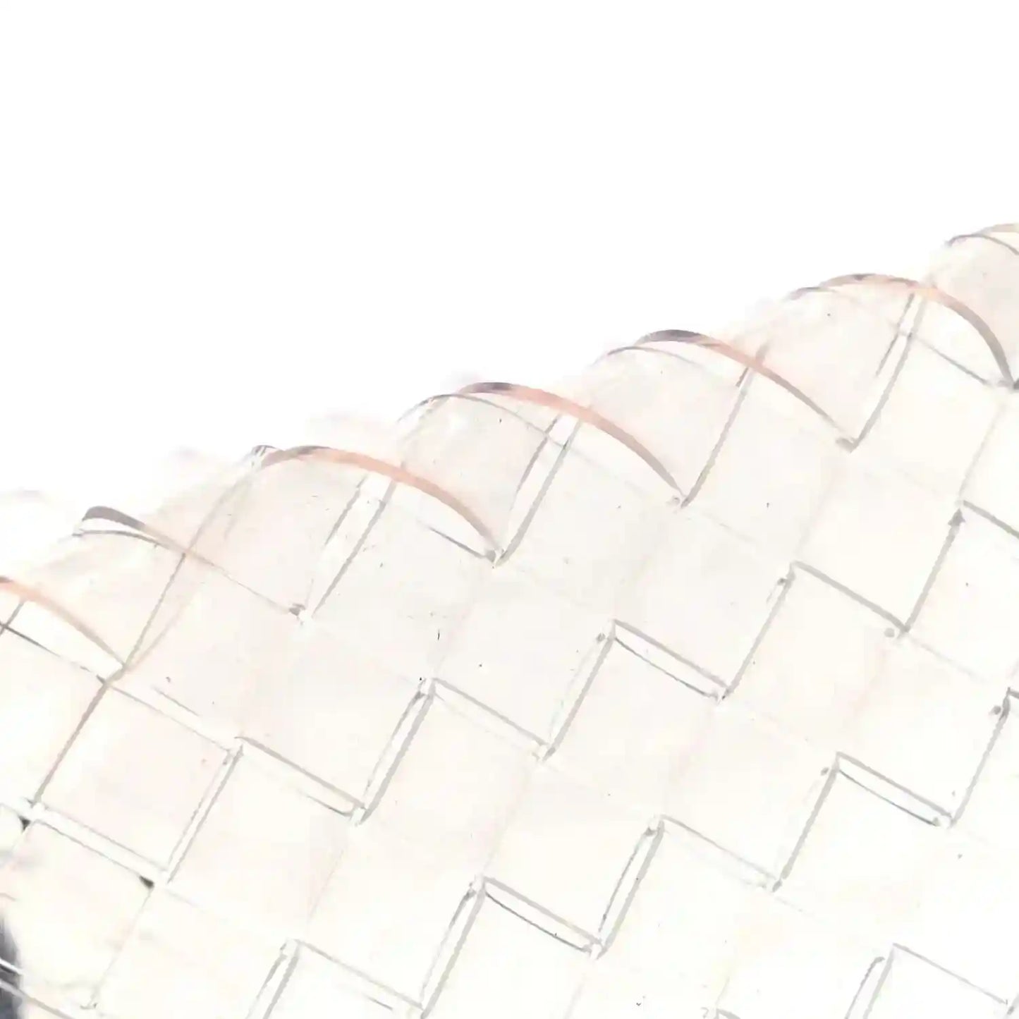 Large tote bag with intrecciato lattice weave, light PVC and leather in cream tone