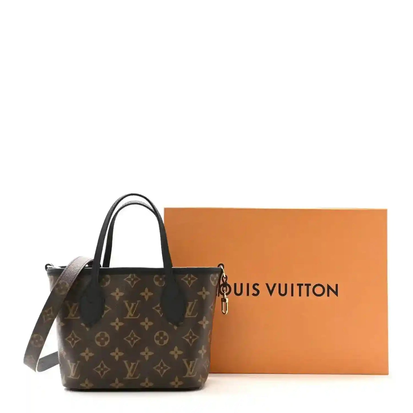 Louis Vuitton monogram Neverfull BB tote with top zip and shoulder strap