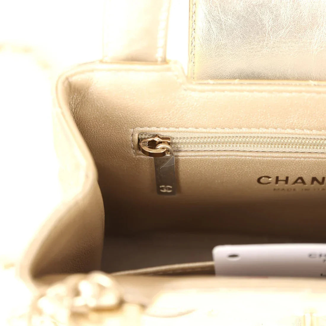 Metallic Calfskin Small Kelly Shopper Bag