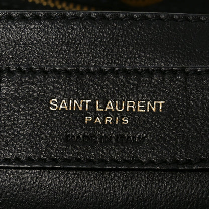 SAINT LAURENT PARIS logo stamp on black leather lining