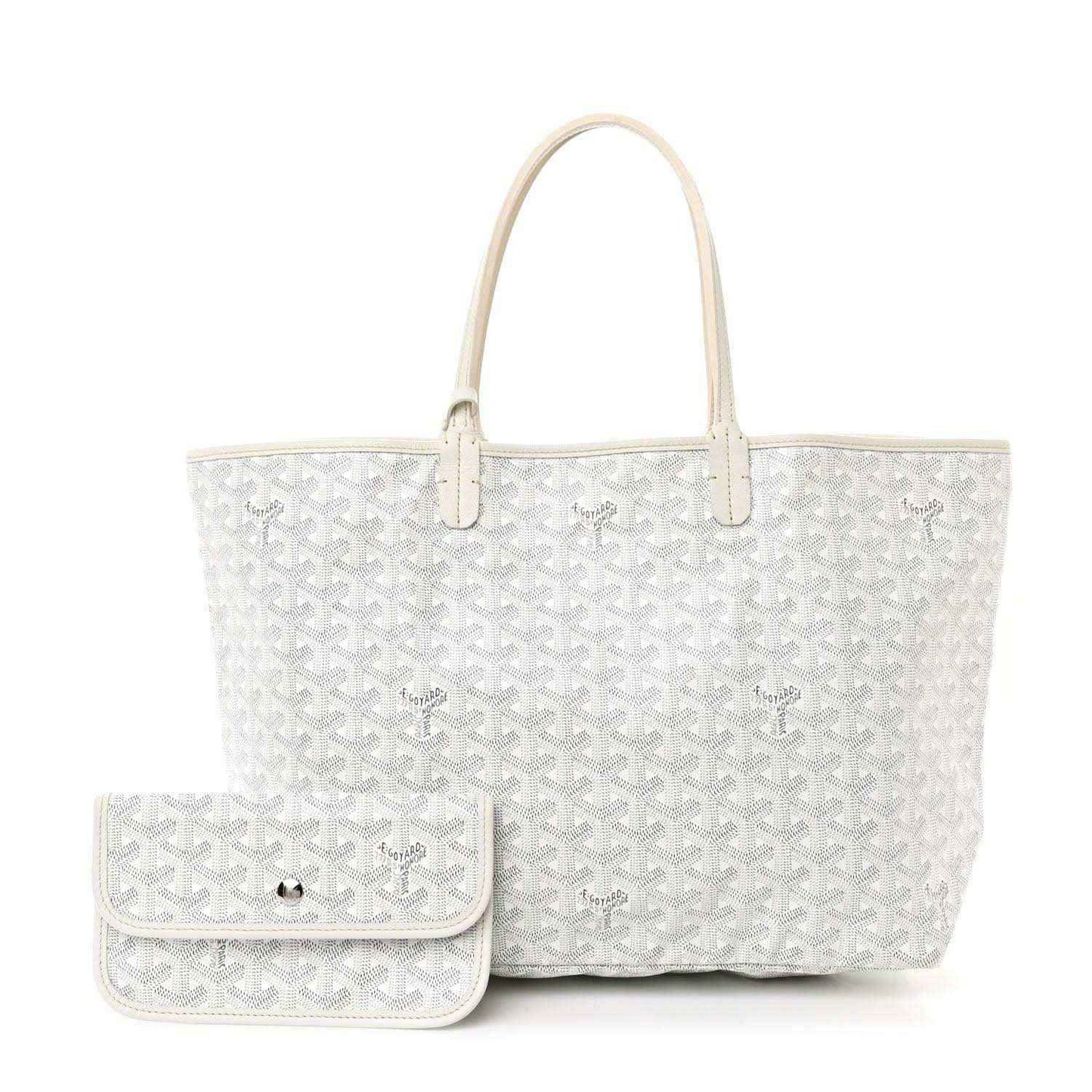 Goyard Saint Louis PM tote bag with matching small pouch in white canvas