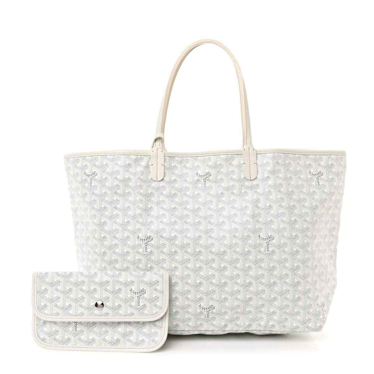 Goyard Saint Louis PM tote bag with matching small pouch in white canvas