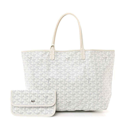 Goyard Saint Louis PM tote bag with matching small pouch in white canvas
