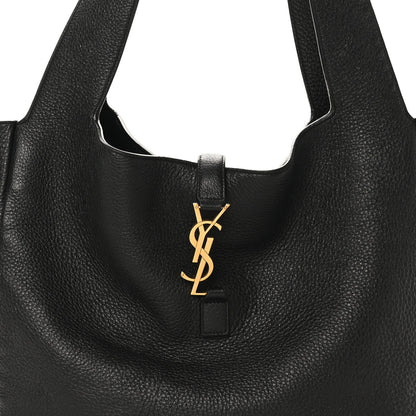 Black grained deerskin Bea tote with gold-tone YSL logo at front and center strap