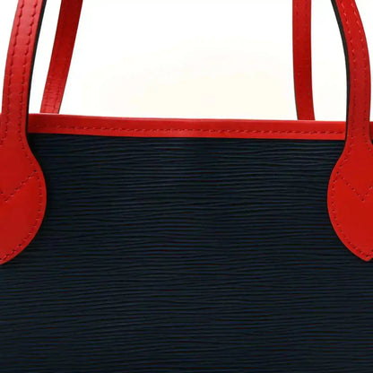 Louis Vuitton Epi Neverfull MM tote bag with indigo interior and red leather straps
