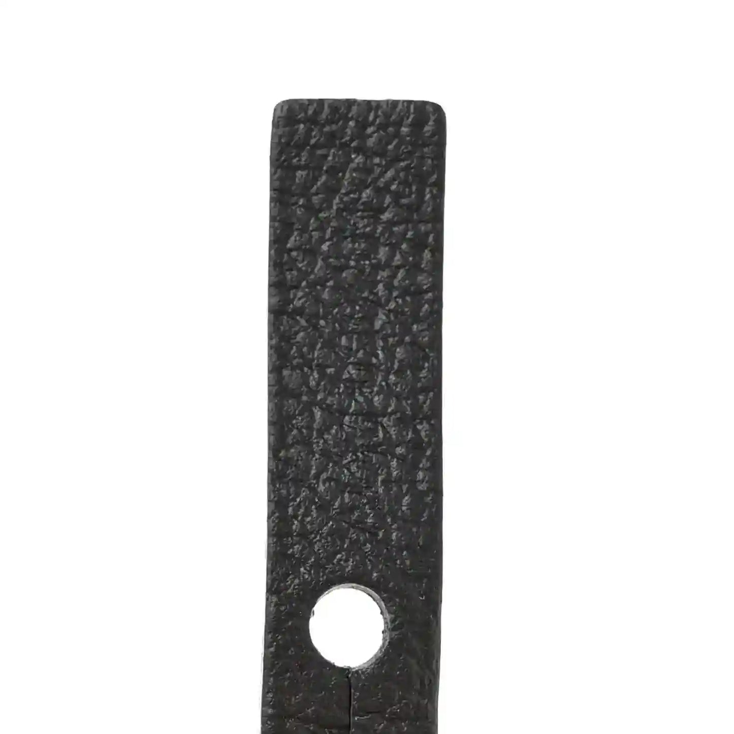 Black leather strap end with round hole