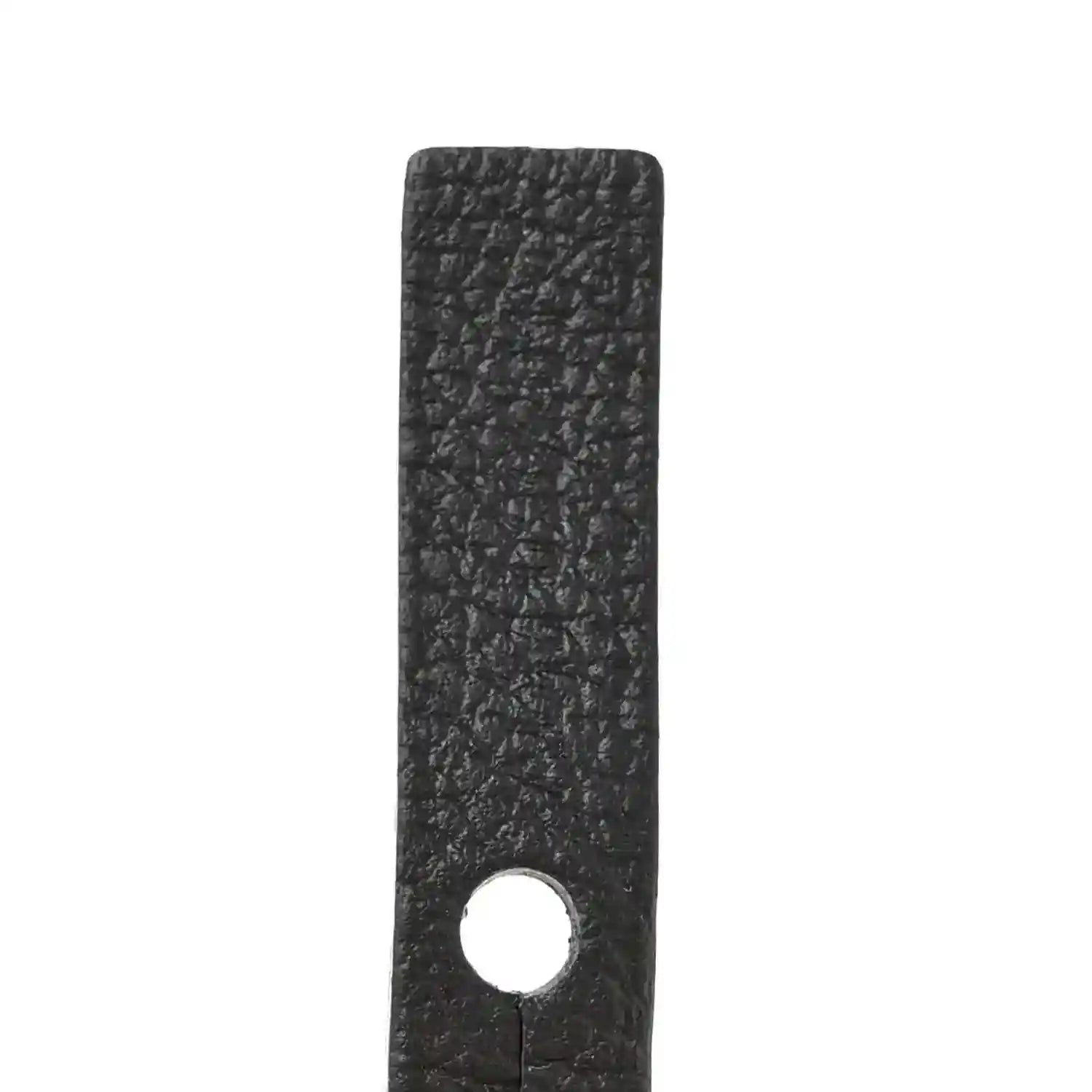 Black leather strap end with round hole