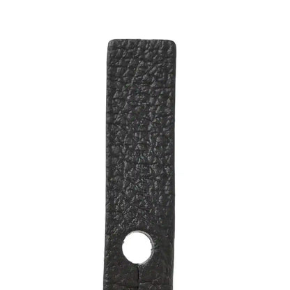 Black leather strap end with round hole