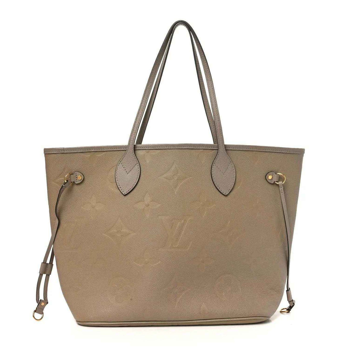 Louis Vuitton Neverfull MM tote bag, Tourterelle, embossed Empreinte monogram texture