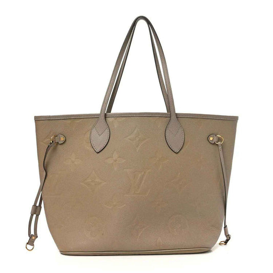 Louis Vuitton Neverfull MM tote bag, Tourterelle, embossed Empreinte monogram texture