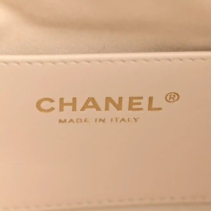 CHANEL logo with "MADE IN ITALY" on light leather lining