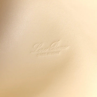 White lambskin bag with embossed Loro Piana logo