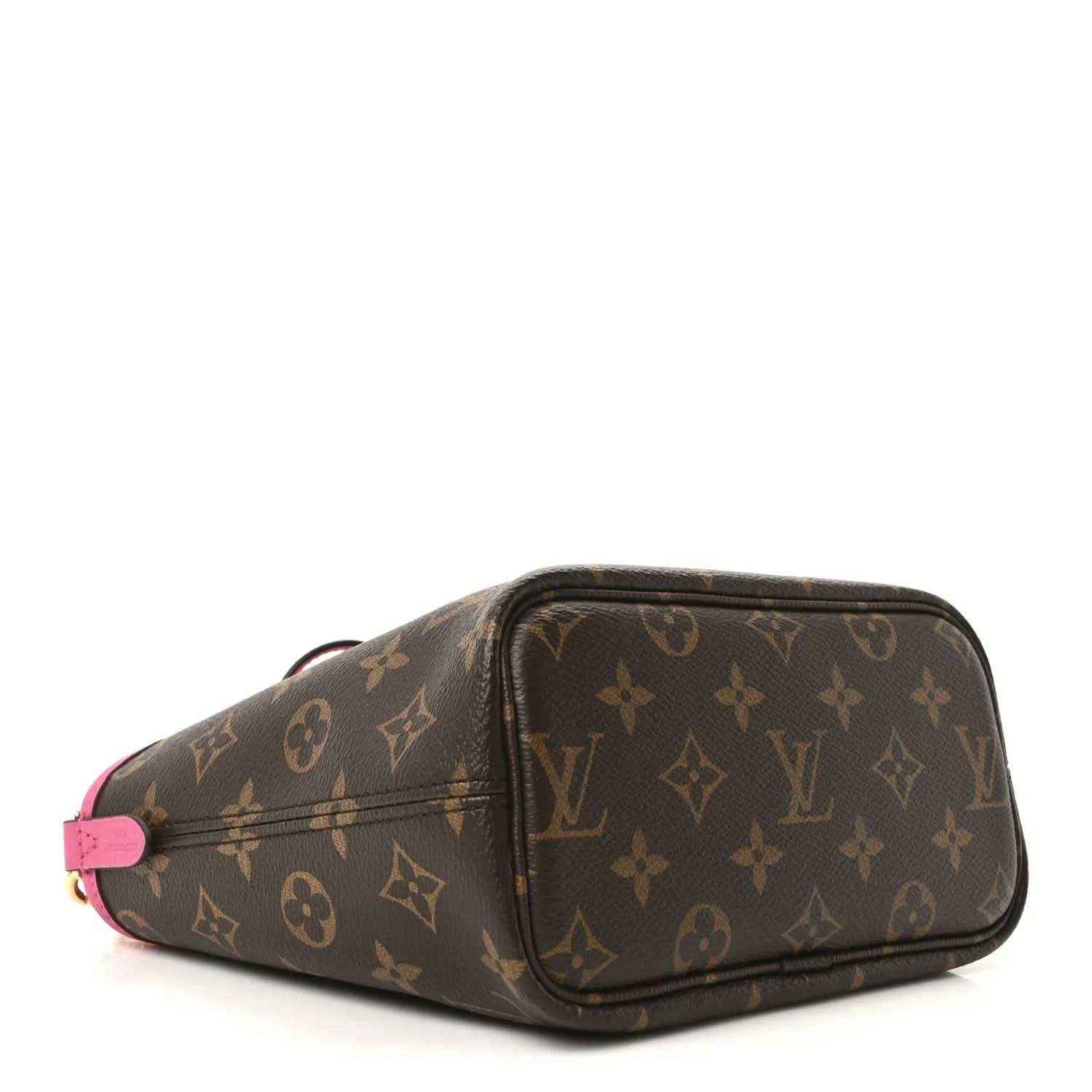 Louis Vuitton monogram small pouch bag with pink leather trim and zipper top