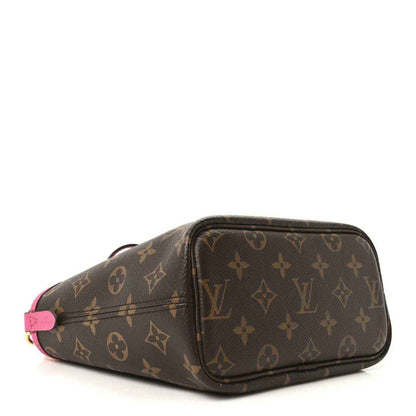 Louis Vuitton monogram small pouch bag with pink leather trim and zipper top