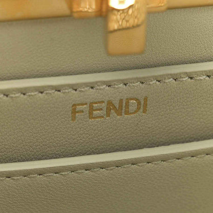 Fendi logo-stamped leather strap lining in light green