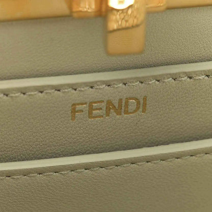 Fendi logo-stamped leather strap lining in light green