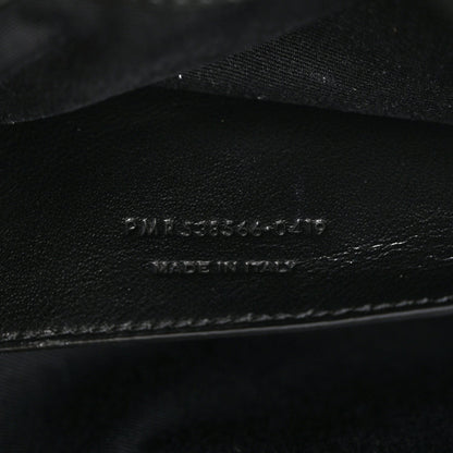 Black satchel interior leather stamp with Made in Italy text