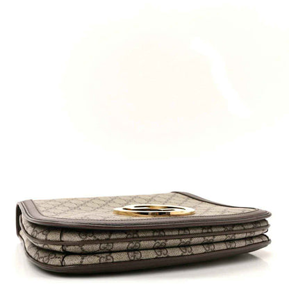 GG Supreme monogram medium flap shoulder bag with turn-lock logo on top