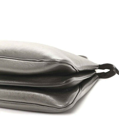 Fendi Peekaboo leather tote in tortora, top closure edge and handle attachment close-up