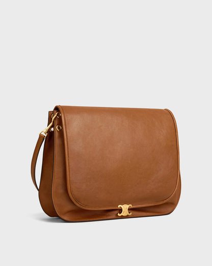 Soft Triomphe Besace Supple Shiny Lambskin Bag