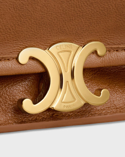 Soft Triomphe Besace Supple Shiny Lambskin Bag