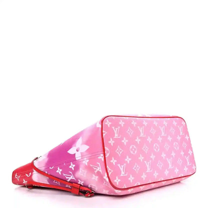 Louis Vuitton Escale Neverfull MM tote bag, pink and red monogram pattern with red trim