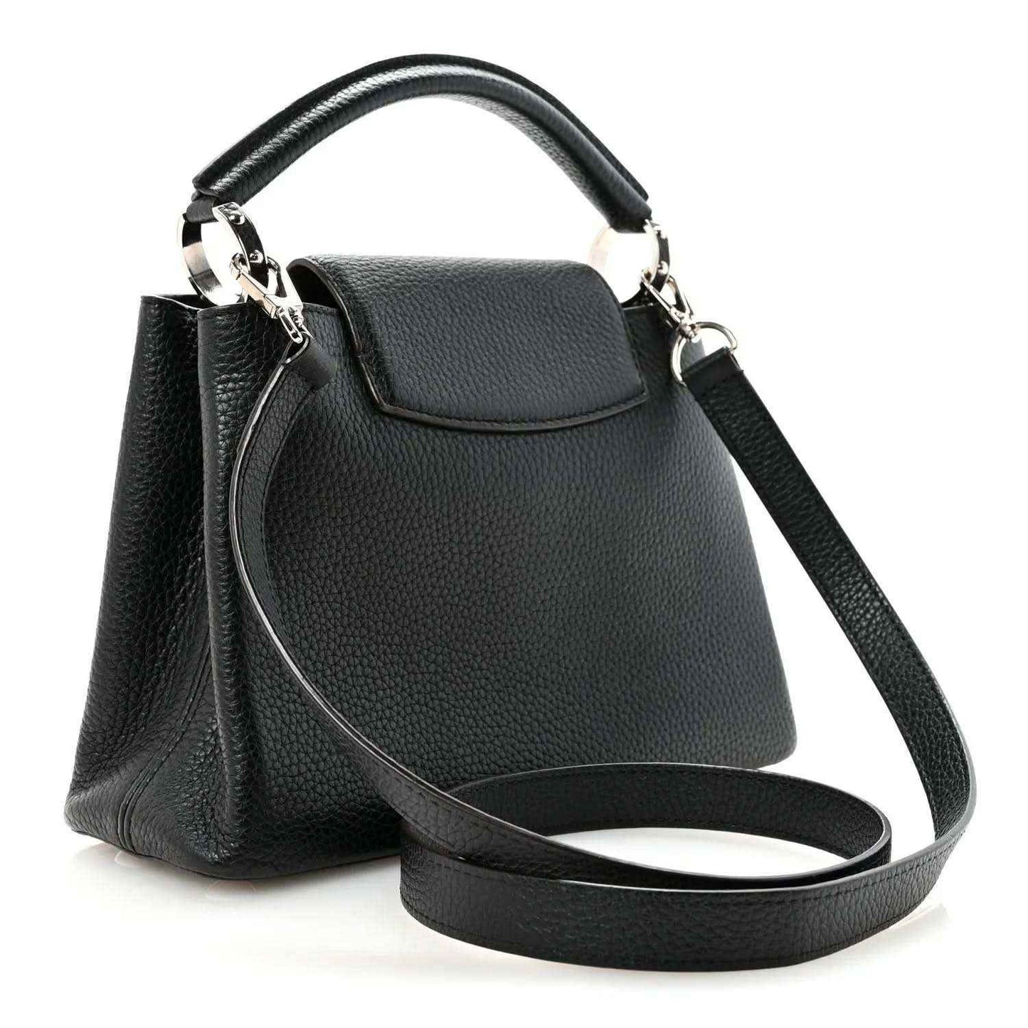 Louis Vuitton Capucines BB black leather top-handle bag with shoulder strap