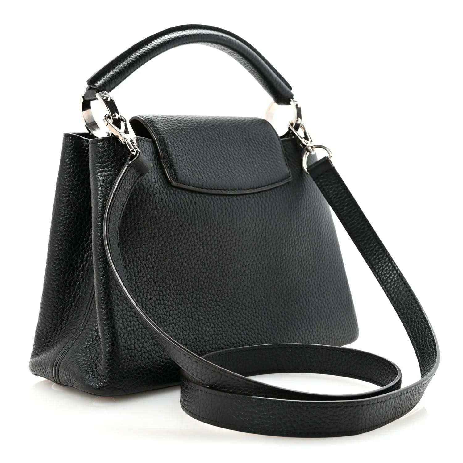 Louis Vuitton Capucines BB black leather top-handle bag with shoulder strap