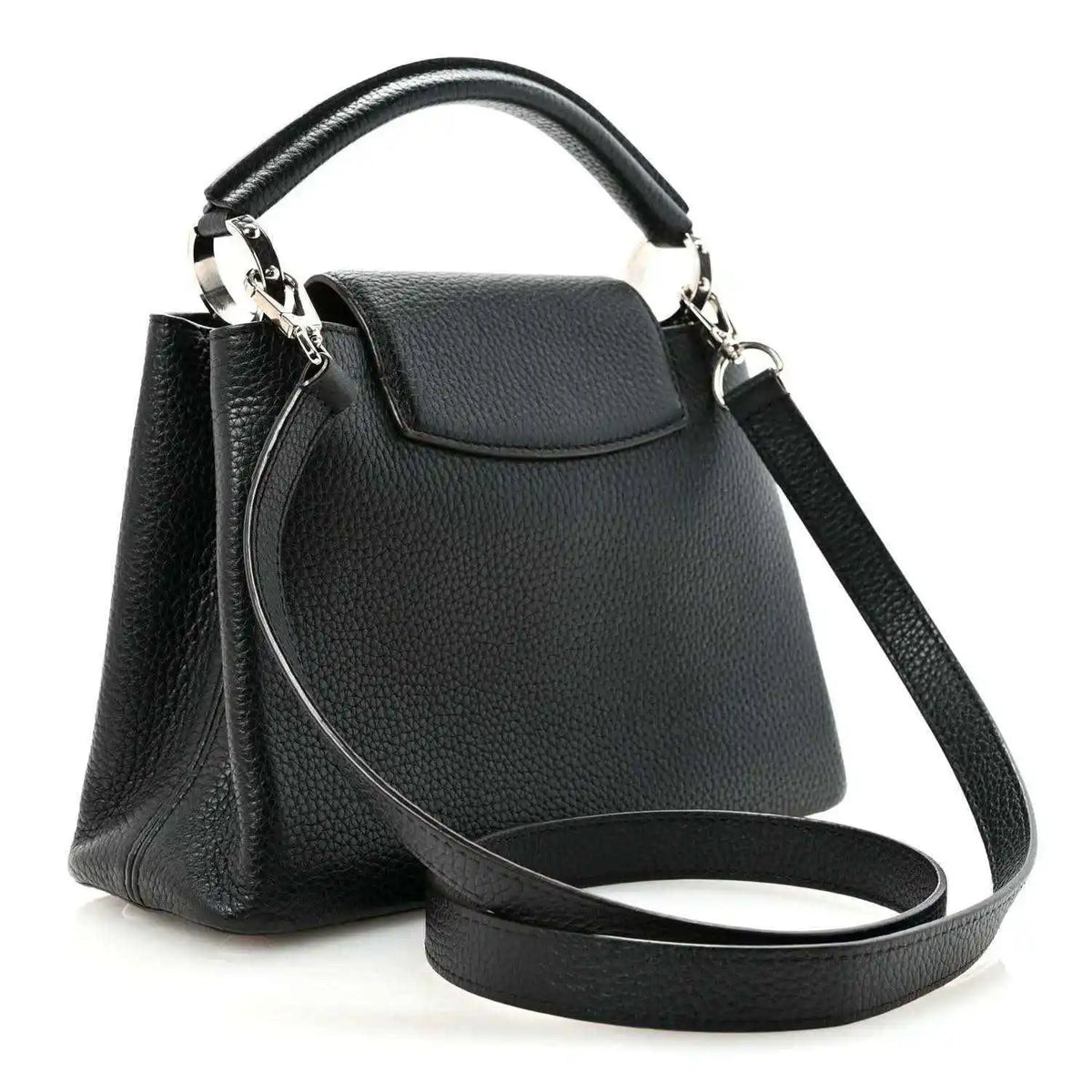 Louis Vuitton Capucines BB black leather top-handle bag with shoulder strap