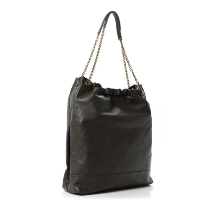 Large quilted leather shoulder bag with chain handles and YSL logo