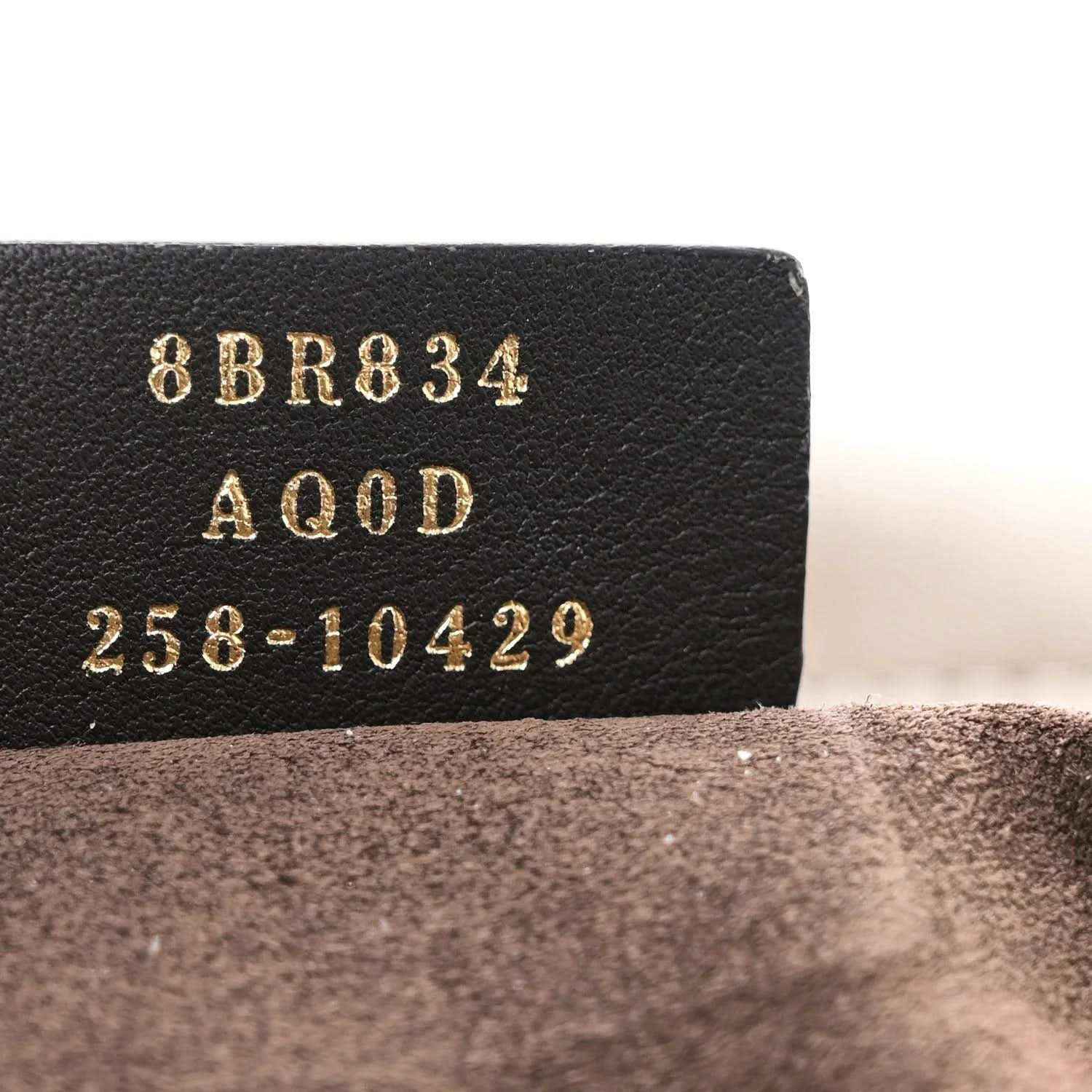 Fendi leather bag label with embossed code "8BR8314 A Q0D 258-10429"
