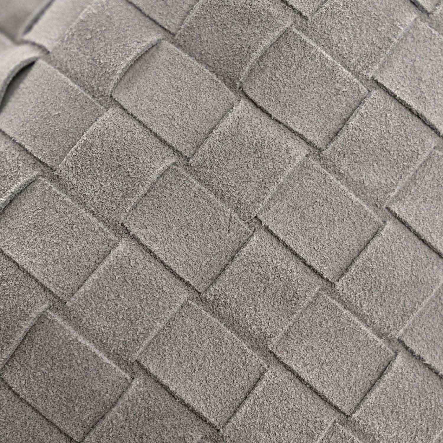 Sterling grey suede intrecciato weave with raised square panels