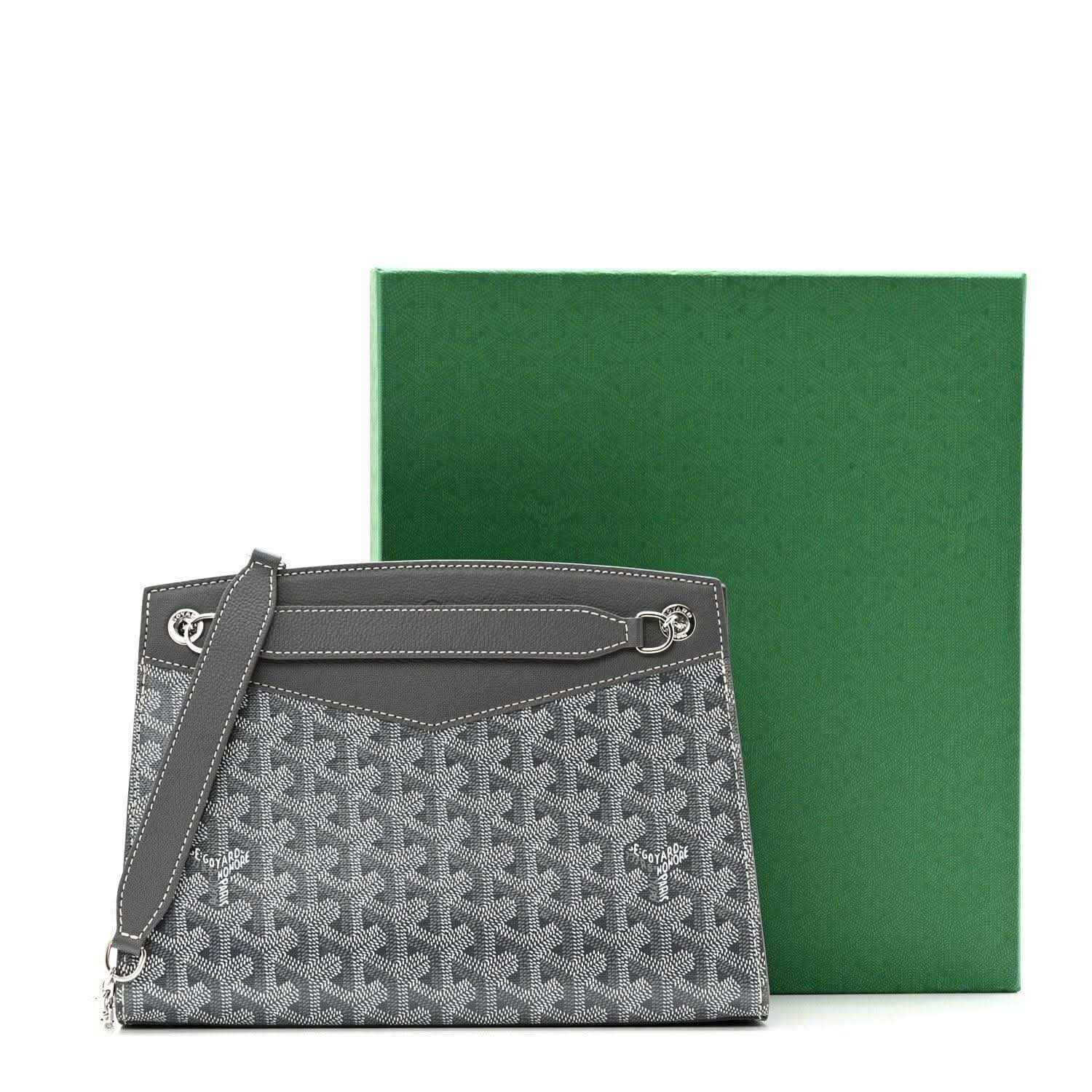 Grey Goyardine Rouette Structure PM shoulder bag, patterned body with zip and strap