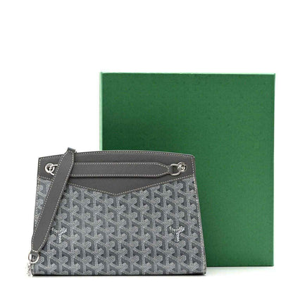 Grey Goyardine Rouette Structure PM shoulder bag, patterned body with zip and strap