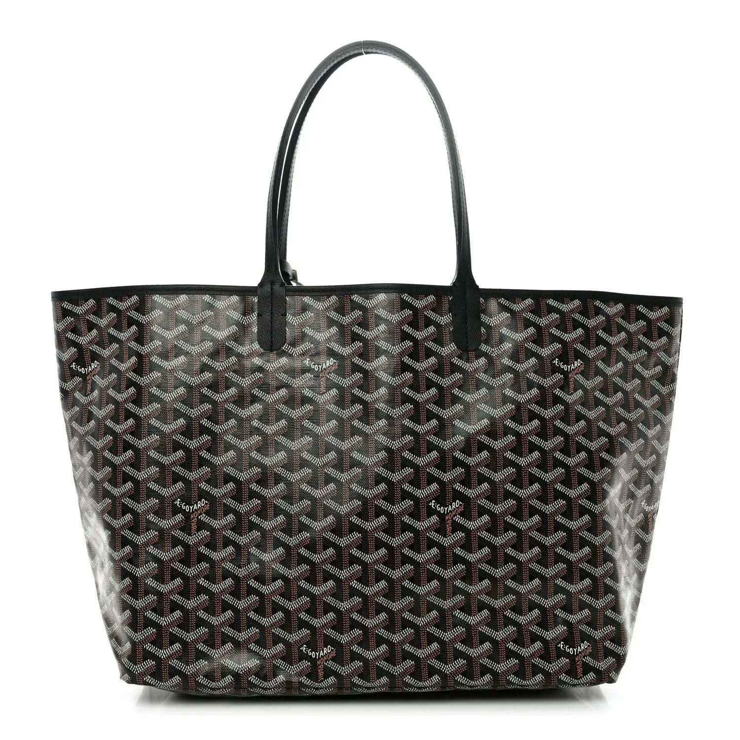 Goyard Saint Louis PM tote bag in classic black coated canvas with top handles