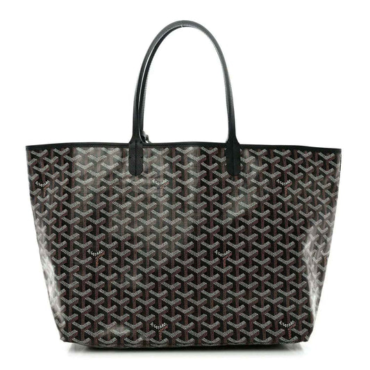 Goyard Saint Louis PM tote bag in classic black coated canvas with top handles