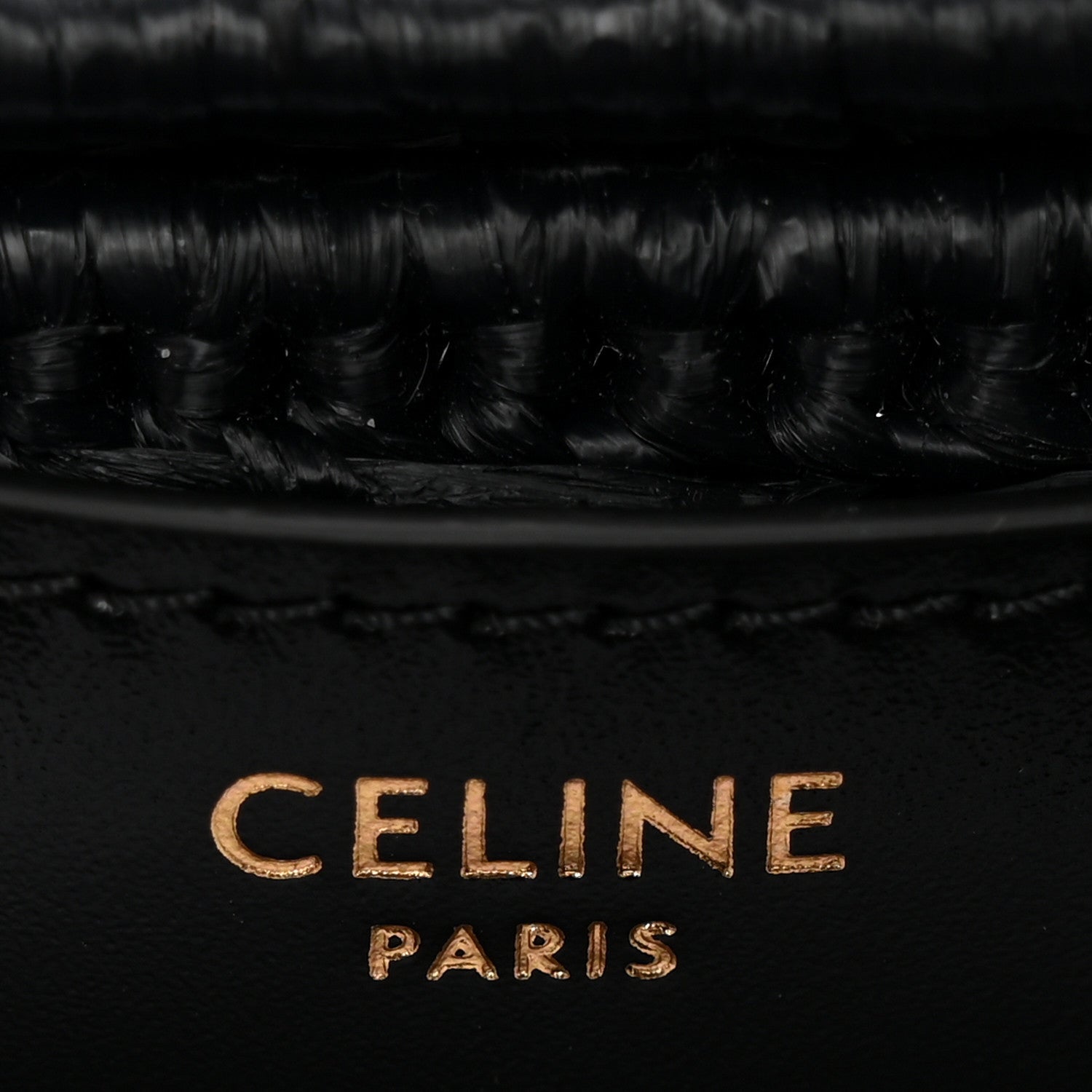 Gold CELINE PARIS CC lettering on black flap
