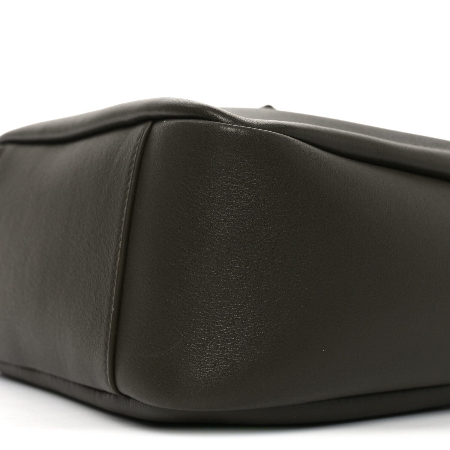 Saint Laurent Le 5 A 7 small hobo bag, dark leather, curved panel and stitched edges