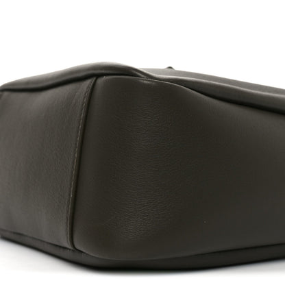 Saint Laurent Le 5 A 7 small hobo bag, dark leather, curved panel and stitched edges