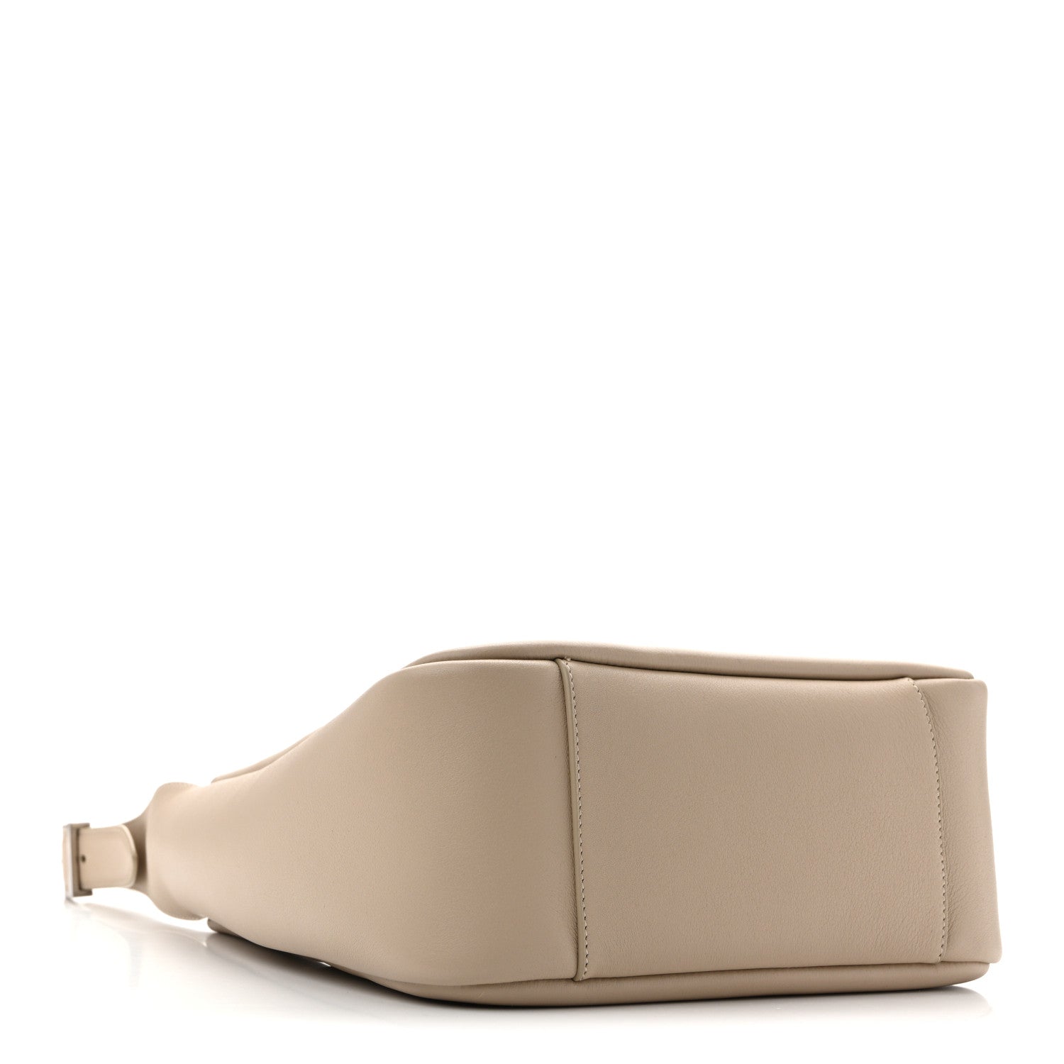 Small hobo bag in sea-salt beige, flat base and side strap loop