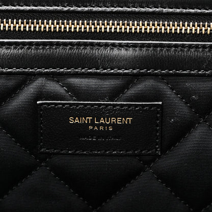 Saint Laurent ES quilted travel bag, black quilted lining with Saint Laurent Paris label.