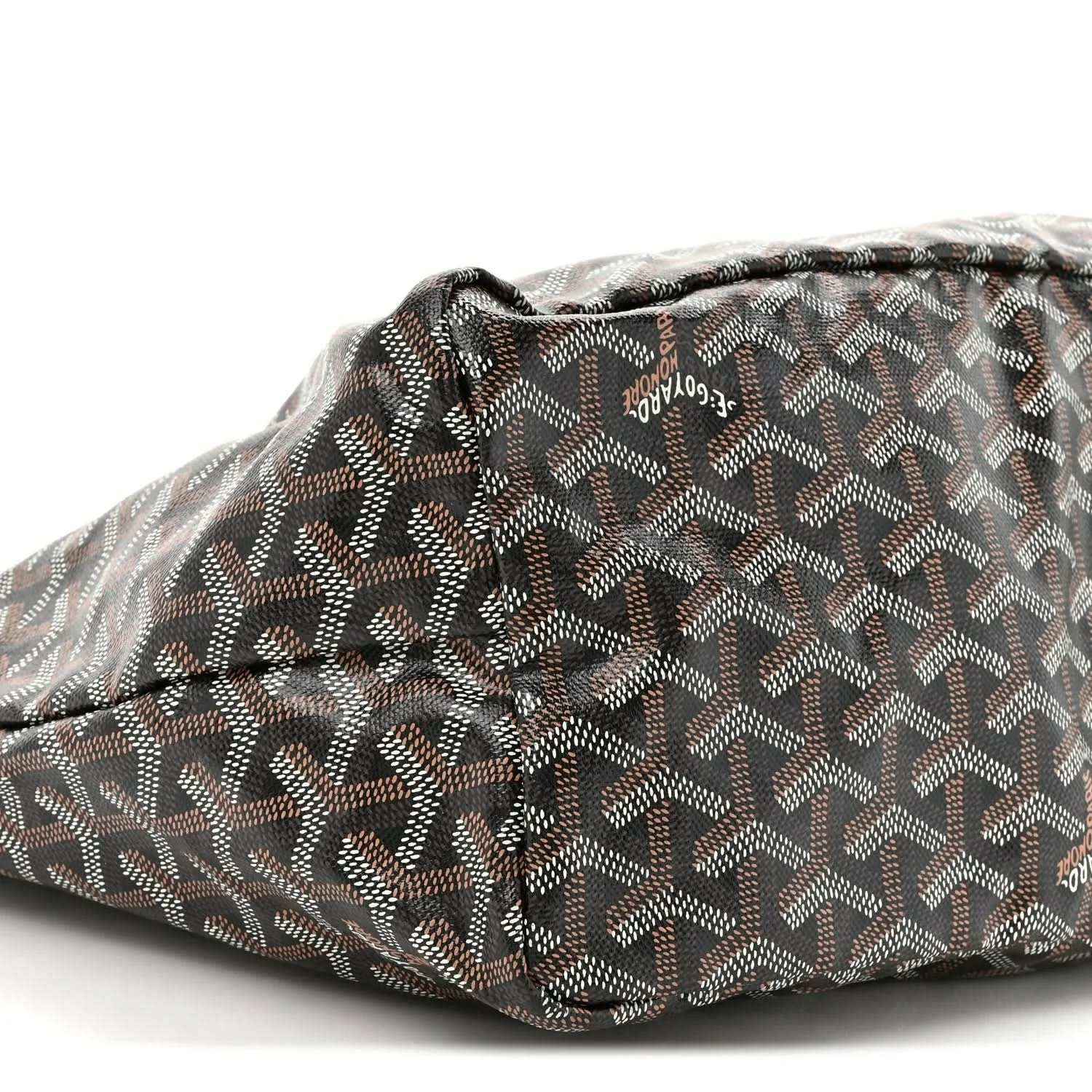 Goyard Goyardine Saint Louis PM tote bag with dark patterned lining, close-up