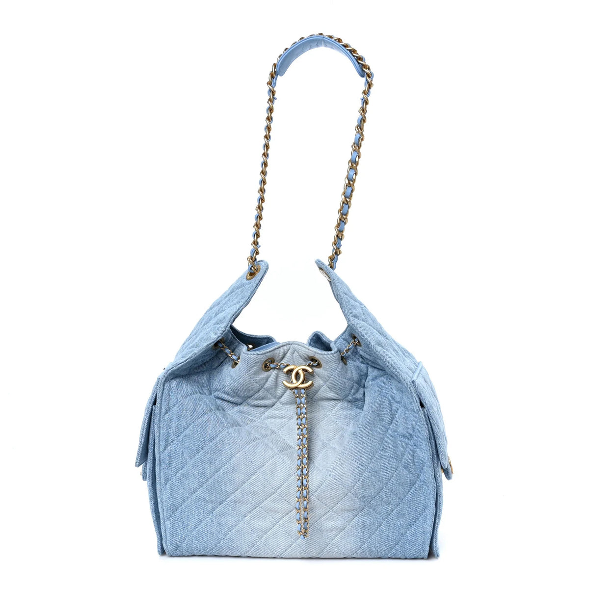 25 Washed Denim Shoulder Bag