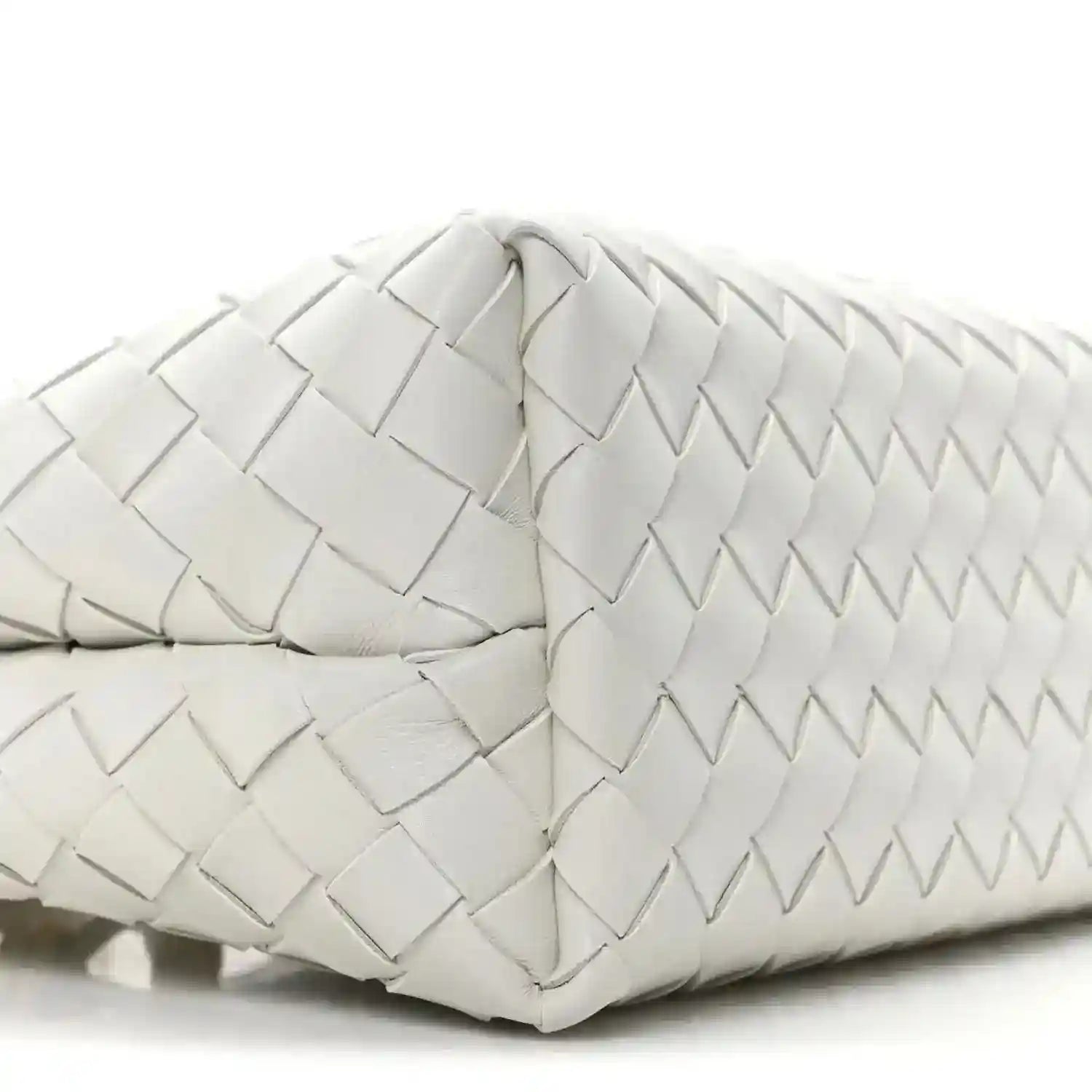 Bottega Veneta Small Andiamo woven nappa leather bag, white with side knot detail