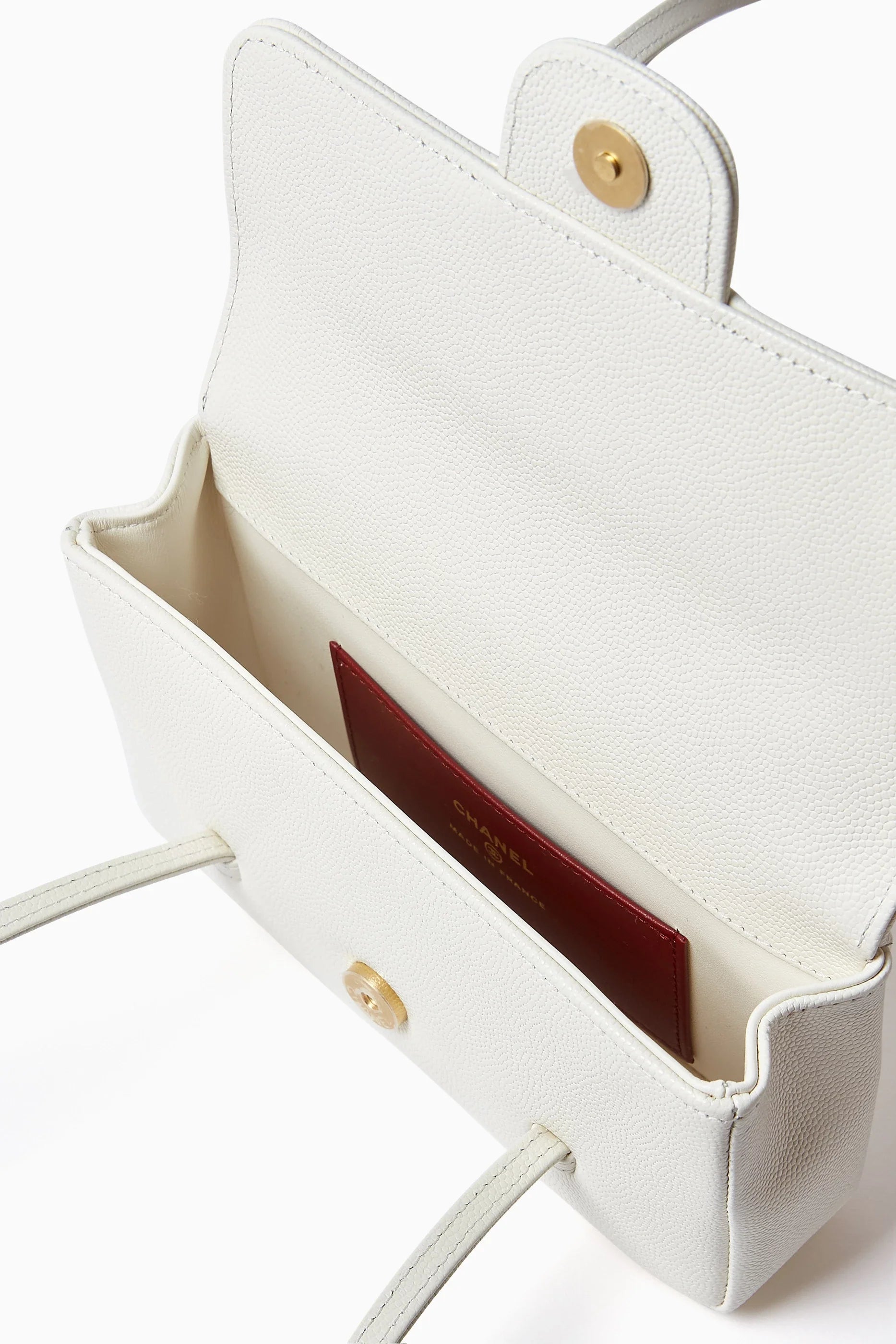 Grainy Shiny Calfskin Flap Bag