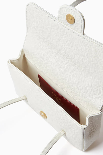 Grainy Shiny Calfskin Flap Bag