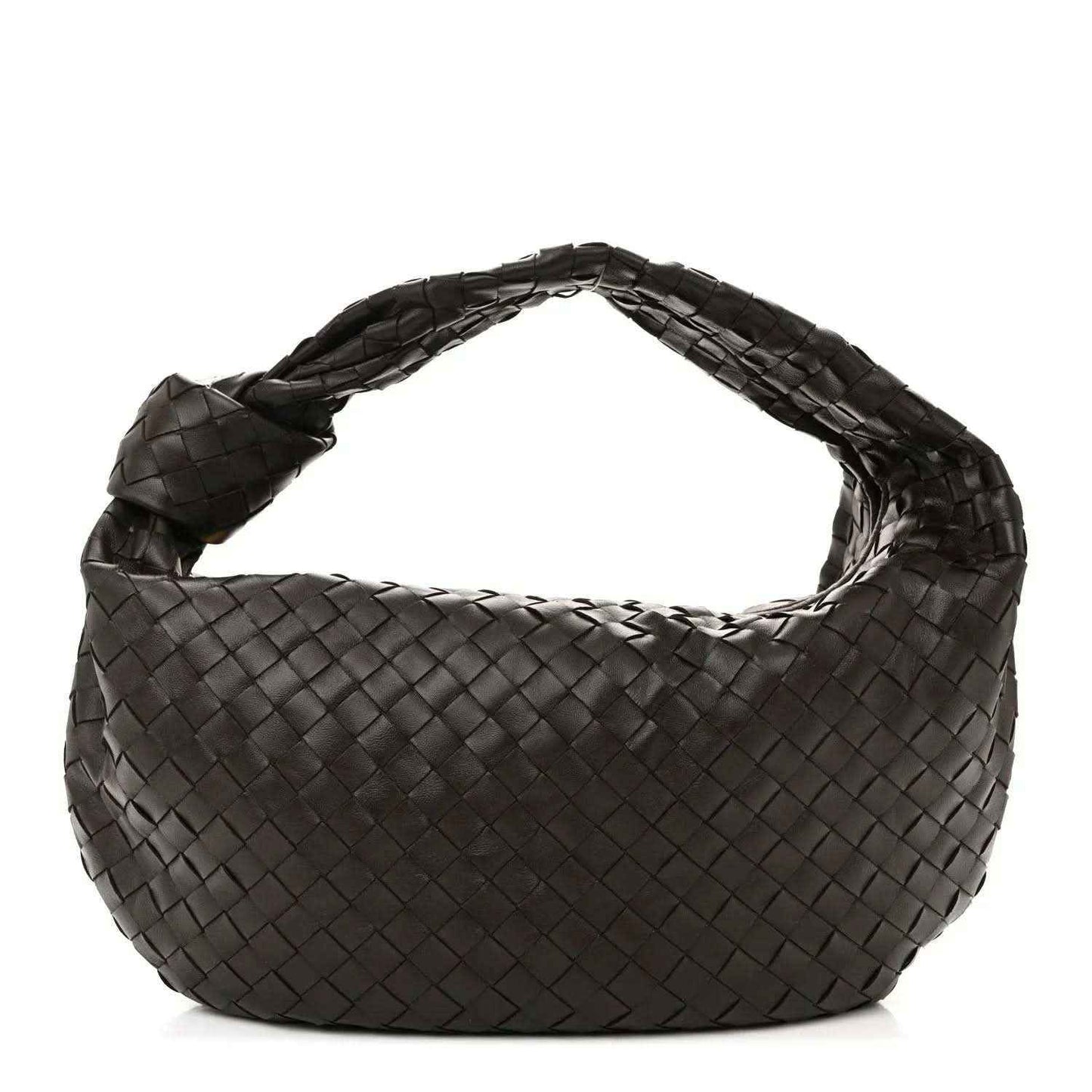 Small intrecciato leather Jodie bag with woven hobo shape and top handle