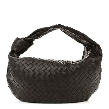 Small intrecciato leather Jodie bag with woven hobo shape and top handle